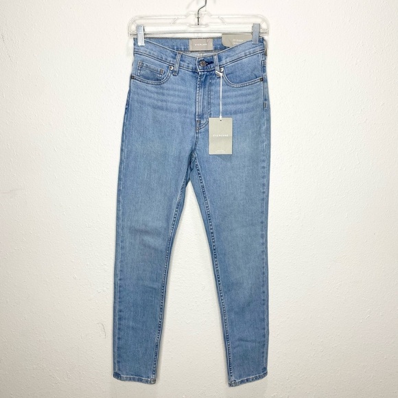 Everlane High Rise Skinny Ankle Jeans In Light Blue Wash 25 NWT - Picture 2 of 8